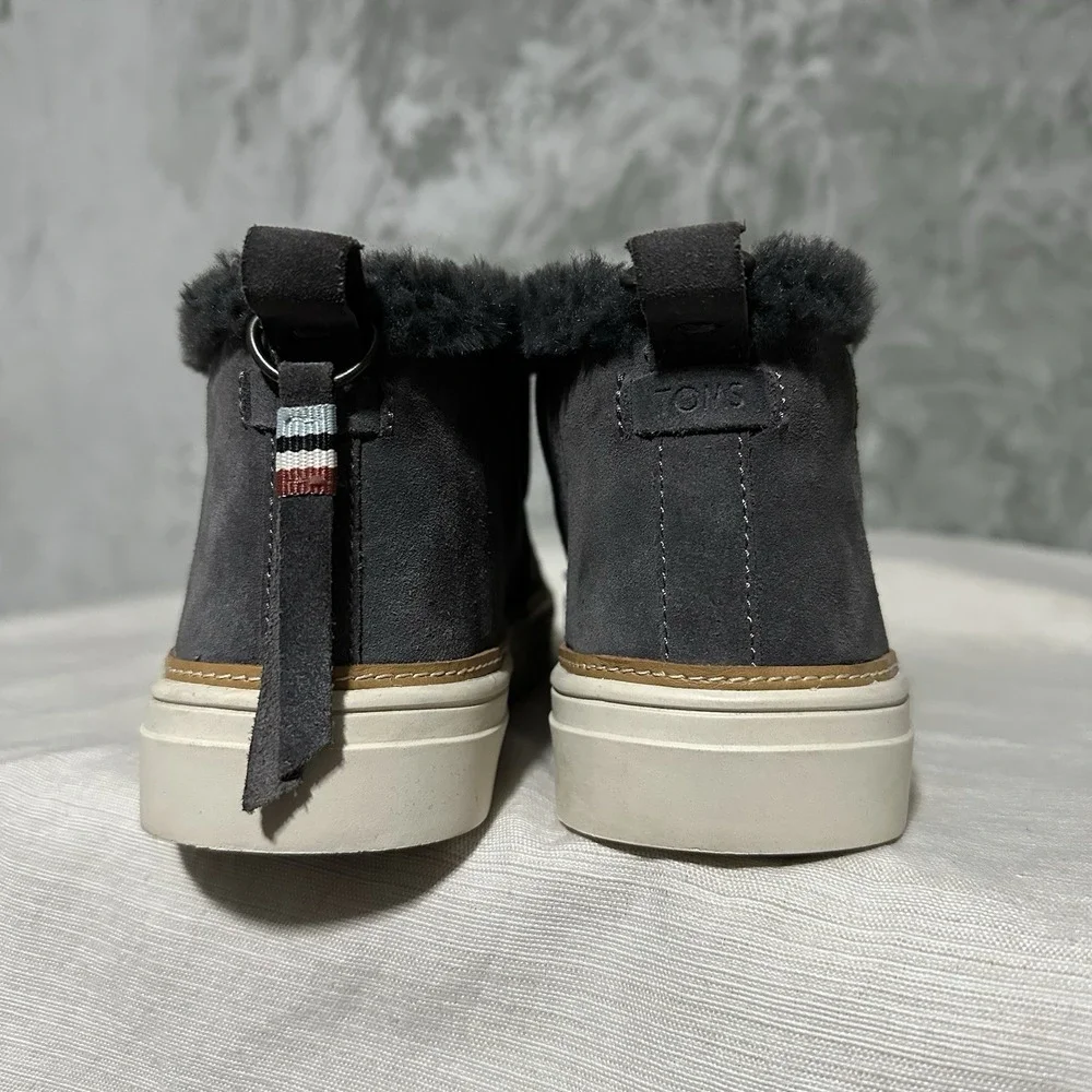 Toms Womens Sz 8 Paxton Suede High Top Slip On Comfort Shoes‎ Iron Gray Gorpcore